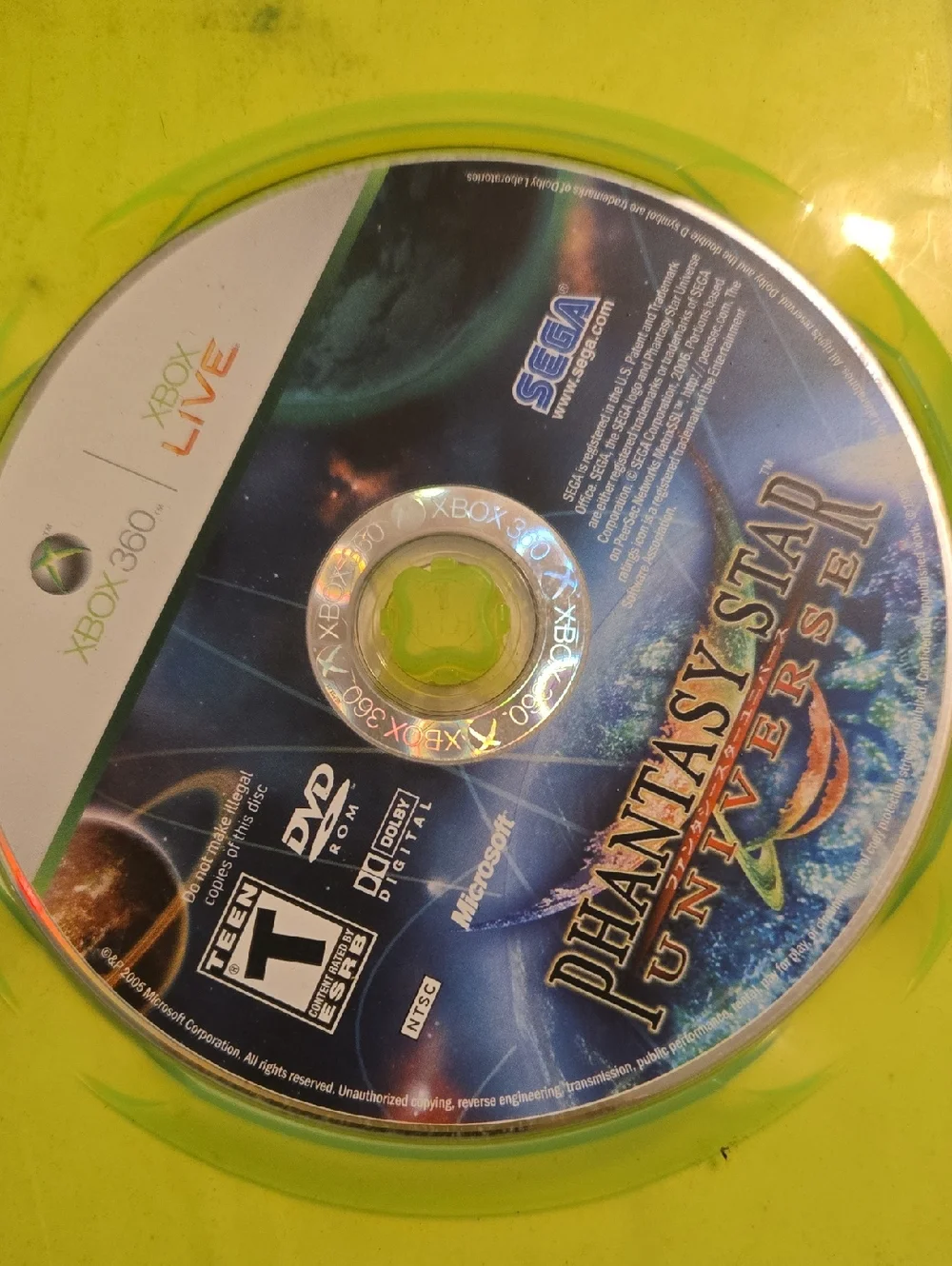 Phantasy Star Universe Xbox 360 Game - SEGA (Green Case)